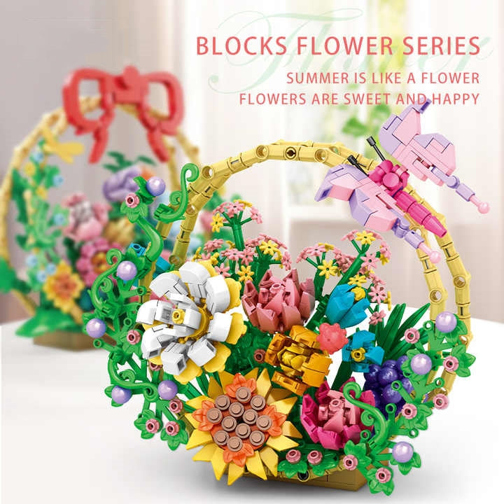 Jardín de Flores Ensamblables "Verano Florido" – Decoración Vibrante para el Hogar