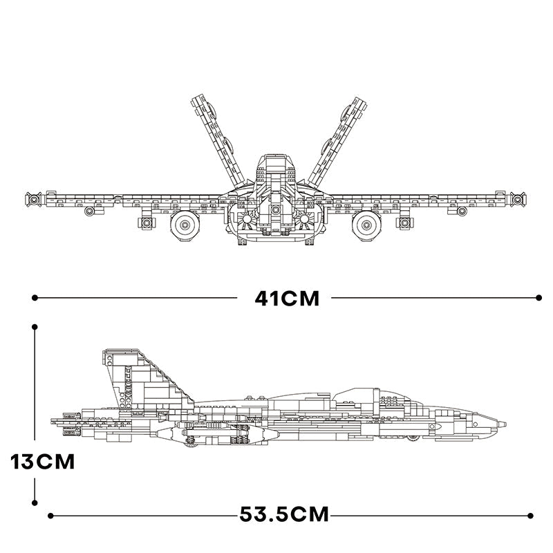 F-18 Super Hornet - Kit de Construcción Premium con Alas Móviles y Misiles Desplegables