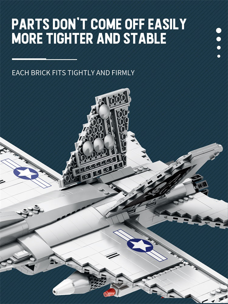 F-18 Super Hornet - Kit de Construcción Premium con Alas Móviles y Misiles Desplegables
