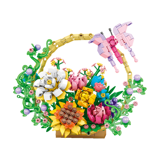 Jardín de Flores Ensamblables "Verano Florido" – Decoración Vibrante para el Hogar